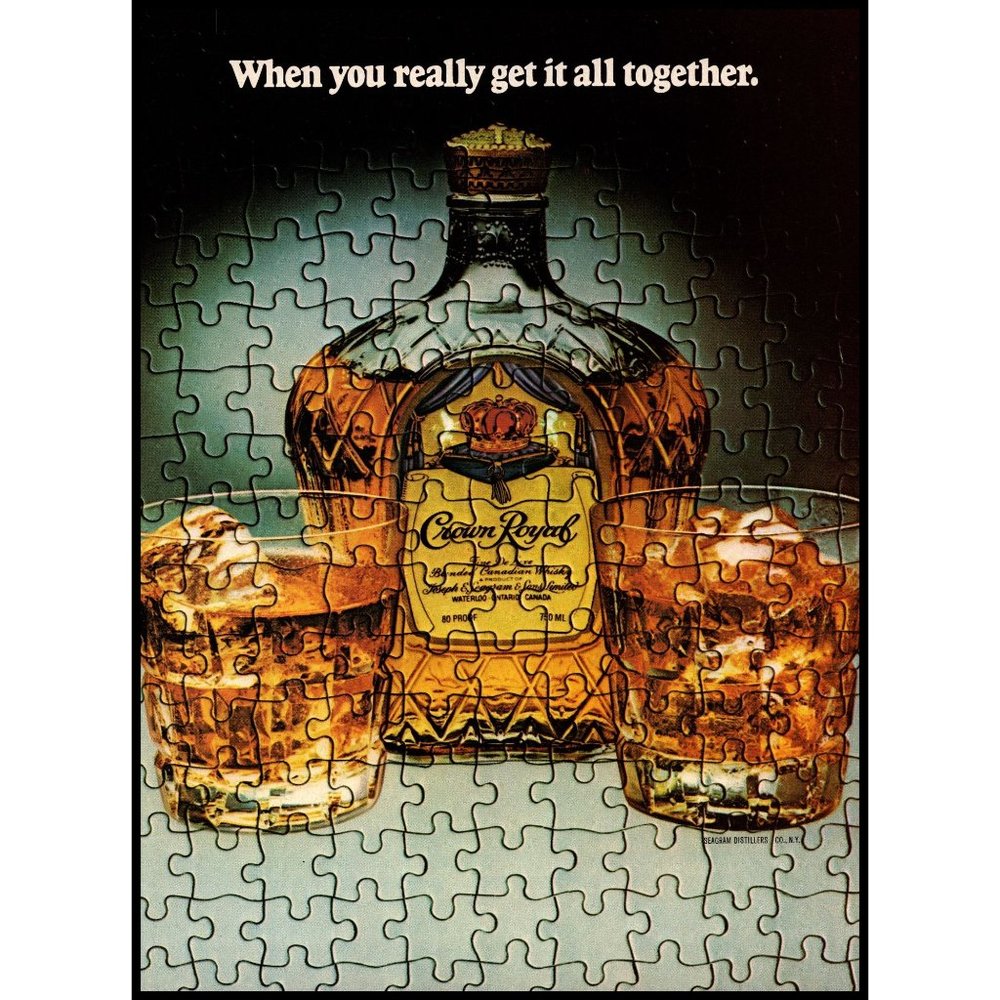1981 Crown Royal Canadian Whisky Vintage Print Ad Jigsaw Puzzle Pieces Wall Art